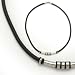 Unique Men's Rubber necklace with stainless steel elements UN K-44
