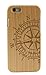 SUNSMART Unique Handmade Genuine Natural Wood Wooden Hard Bamboo Case Cover for iPhone 6 4.7''(Compass Maple)