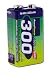 AccuPower 9 Volt 300 mAh Rechargeable NiMH Battery PP3
