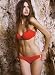 Sexy Red Halter Bandeau Bikini Lingerie with Silver Ring Accents
