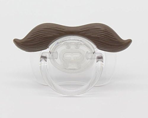 Pacifier Gentleman Mustache Pacifier for Baby 0-6,6-12 Months - For Infants,brown Mustache,1pcs