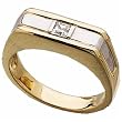 Two Tone Men's Solitaire Diamond Ring