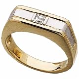 Two Tone Men's Solitaire Diamond Ring