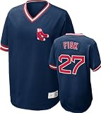 Boston Red Sox Carlton Fisk #72 Nike Navy Cooperstown V-Neck Player Jersey