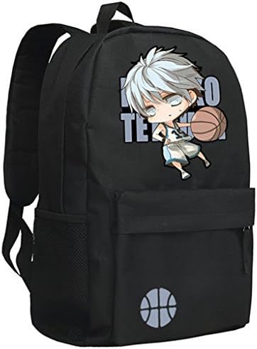 Cc Anime Kuroko No Basuke Print Schoolbag Canvas Black Shoulders Backpack (Kuroko Tetsuya)