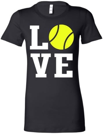 Juniors Square Love Tennis T-Shirt Size Small-XXL (Small, Black)