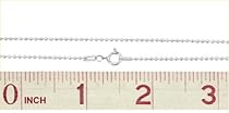 Nickel Free 925 Sterling Silver Ball Link 1.5mm Chain Necklace 24