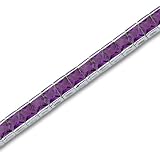 Full of Sparkle 12.50 carats total weight Princess Cut Amethyst Gemstone Tennis Bracelet in Sterling Silver