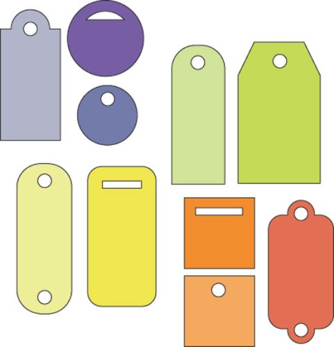 Cuttlebug 2-Inch By 2-Inch Tiny Tags Dies, Set of 4
