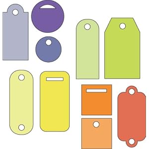 Cuttlebug 37-1222 2-by-2-Inch Dies, Set of 4, Tiny Tags
