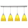 Access Lighting Fire Brushed Steel Yellow Four-Light Mini Pendant