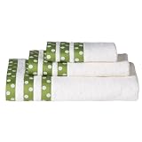 Dots Bath Towels - Green (Set of 3) by -