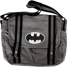  BATMAN Retro Logo Gray Canvas Messenger Bag