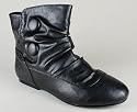 Slouchy Gathered Button Bootie