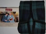 Springmaid Snuggler Blanket Green Black Plaid Fleece