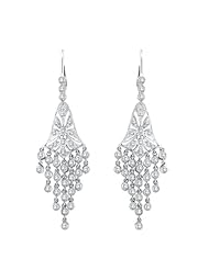 2.27 Carat Diamond Chandelier Drop Earrings 14K White Gold