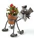 BANDANA/YARDBIRDS Collectible Metal TERRIER Puppy Dog 4 FLOWER POT HOLDER