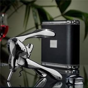 Metrokane VIP Sterling Rabbit Corkscrew with Black Leather Presentation Case by Metrokane