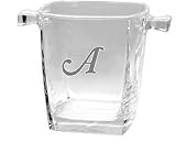 Culver Inc. Monogram A Glass Square Base Cooler / Ice Bucket
