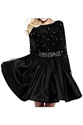 2015 Lace Satin Long Sleeves Evening Dress/Prom Dress/Mini Dress 