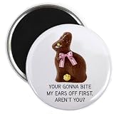 BITE MY EARS Easter Bunny 2.25 inch Locker Fridge Magnet