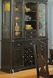 Brown Cherry Finish Hutch And Wine Rack