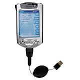 Retractable USB Cable for the HP iPAQ h3955 with Power Hot Sync and Charge capabilities - Gomadic Brand w/ TipExchange Technology