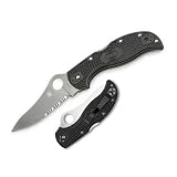 Spyderco Stretch Lightweight Combination Edge Knife, Black