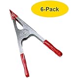 Set of 6 - Heavy Duty 6-Inch Steel Spring Clamp with PVC Grip