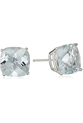 14k Gold Cushion-Cut Checkerboard Stud Earrings (6mm)