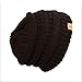 BASICO Unisex Warm Chunky Soft Stretch Cable Knit Beanie Cap Hat(A-Coffee)