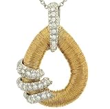 Ld Textured Pendant with Pave Dmd Bail and Bar Accents