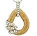 Ld Textured Pendant with Pave Dmd Bail and Bar Accents