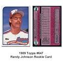 1989 Topps Randy Johnson Baseball Rookie Card In Protective Display Case