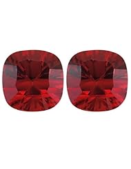 6.82 Cts of 8x8 mm Cushion Concave Matching Loose Garnet (2 pcs set) Gemstones