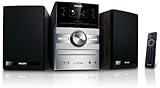 Philips MCM 207 Kompaktanlage (CD/MP3/WMA-Player, UKW-/MW-Tuner, USB 2.0) schwarz/silber