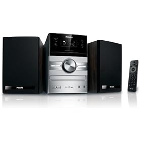 Philips MCM 207 Impianto stereo compatto  (Lettore CD/MP3/WMA, sintonizzatore AM/FM, USB 2.0), colore: Nero/Argento