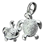 P279--Turtle with Inner Tube Pendant--Hawaiian Silver Jewelry