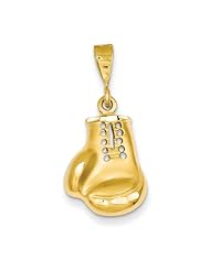 Solid 14k Yellow Gold Boxing Glove Charm