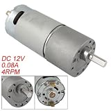 Amico Electrical 4RPM 12V 0.08A DC Geared Motor Silver Tone
