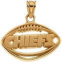14K Yellow Gold Kansas City Chiefs Football Pendant