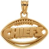14k Gold Kansas City Chiefs Football Pendant 12.5x19.5mm