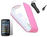 iTALKonline Triple Pack PINK Clip On Flip Case/Cover/Skin, LCD Screen/Scrat ....