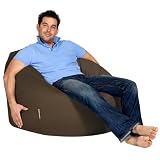 XXL Bean Bag - Extra Large Beanbag Chair CHOCOLATE Faux Suede
