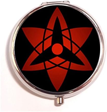 Sasuke Eternal Mangekyou Sharingan (Hokage) DIY Traveling Camping Outdoor fashion silver Round Pill Storage Case Box Organizer -Silvia Ankova Custom