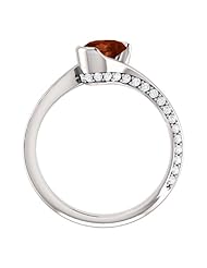18K White Gold 7.00x5.00mm Oval Cut Mozambique Garnet and Diamond Ring -- LIFETIME WARRANTY