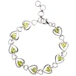 EXP Sterling Silver Heart Shaped Peridot Link Bracelet