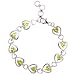 EXP Sterling Silver Heart Shaped Peridot Link Bracelet