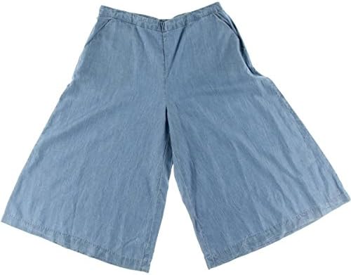 Kiind Of Womens Distressed Flat Front Culottes Blue 14