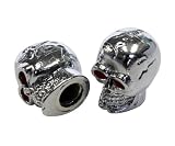 Nirve Bicycle Valve Cap Skulls; Chrome